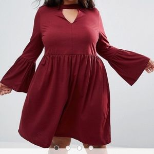 NEW burgundy dress with bell sleeves